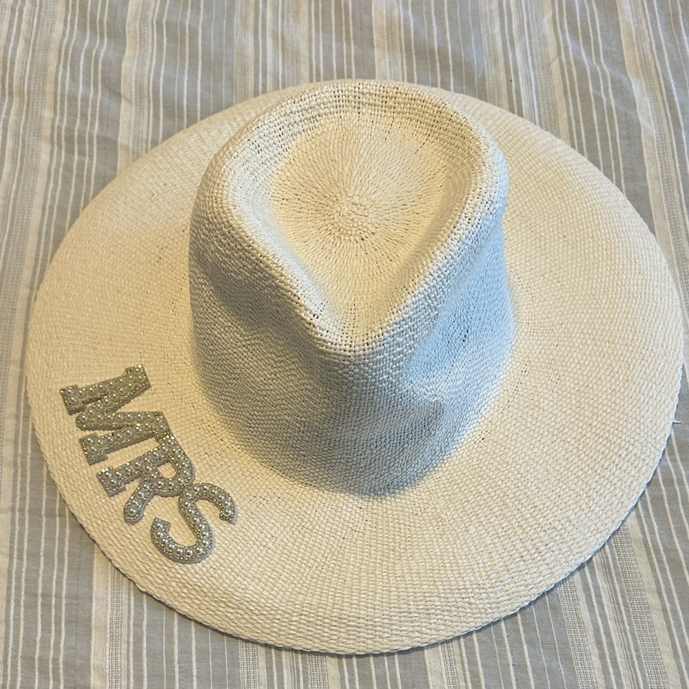 Chic White 'MRS' Sun Hat By Nikki Beach